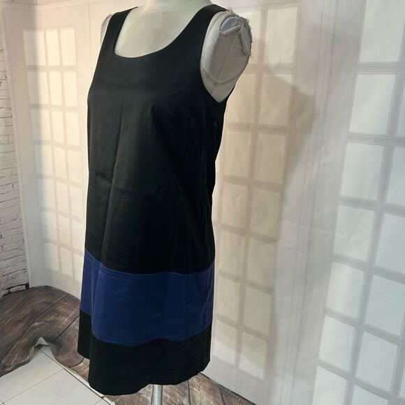 Theory Color Block satin sleeveless sheath Dress Size 6 - Picture 3 of 10